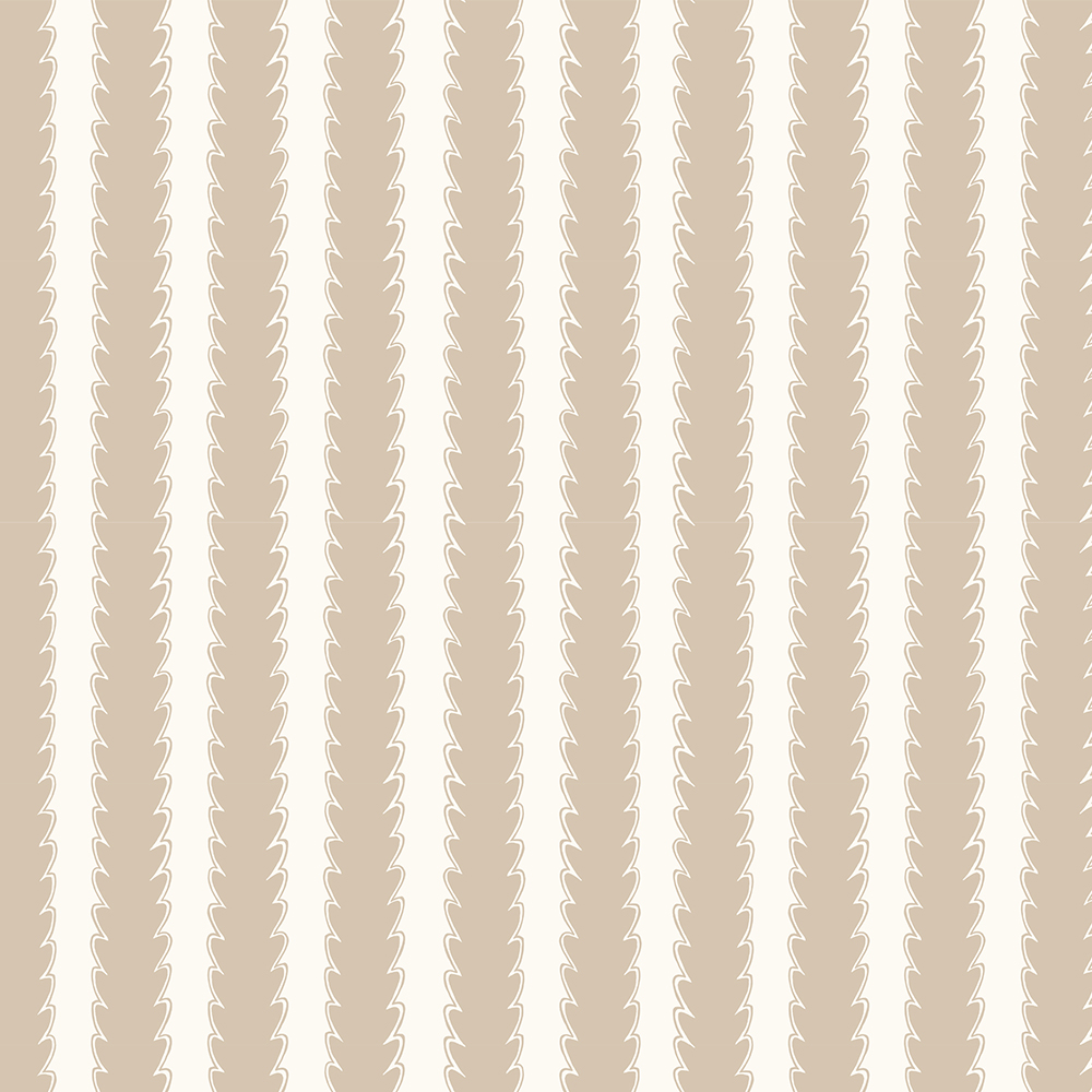 Scallop Stripe Wallpaper - Cromwell Stone - Hilles White